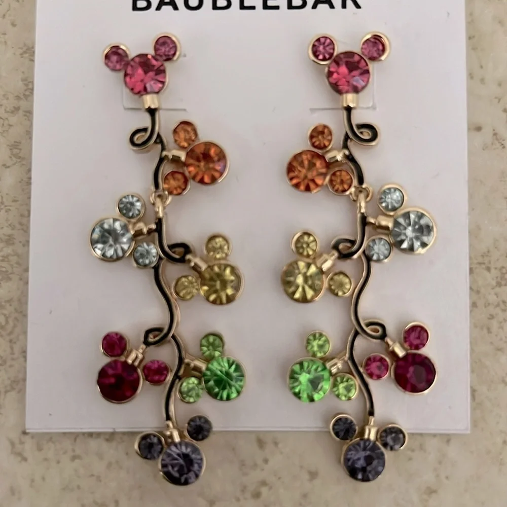Disney x BAUBLEBAR Mickey Mouse Rhinestone Colorful Earrings New